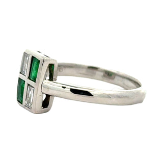 Estate Emerald and Diamond Ring 15273 — detail view