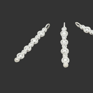 Estate Italian Manufacturer Custom Made 10 Stone .25 ctw Diamond 18kt. White Gold Pendant — alternate view