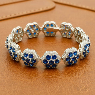 Designer Sapphire and Diamond 18K White Gold Bracelet
