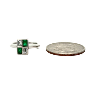 Estate Emerald and Diamond Ring 15273 — scale view