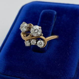 Estate Jabel 1.25ctw Diamond 18K Yellow and White Gold Ring — reverse view