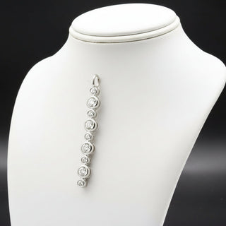 Estate Italian Manufacturer Custom Made 10 Stone .25 ctw Diamond 18kt. White Gold Pendant — scale view