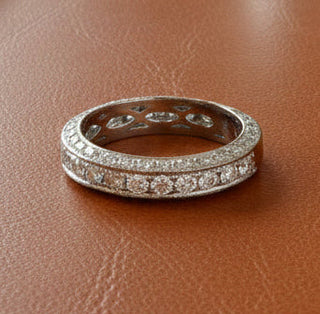 Estate Designer Multi Profile 1.6ctw. 18K White Gold Ring — detail view