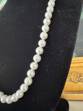 Estate Modern 6.50 x 7.00 mm Japanese Akoya Cultured Pearls 24" 14kt Yellow Gold Necklace — alternate view