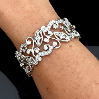 Estate Designer AV 7.45ctw Diamond 14Kt White Gold Bracelet — side view