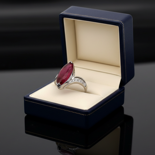 Estate Bold Custom 15.38 ct Pink Tourmaline and Diamond Platinum Ring 15262 — side view