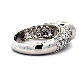 Estate Sapphire, Diamond and 18K White Gold Tapered Ring — scale view