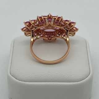 Estate 6.50ctw Pink Sapphire and Diamond 14K Rose Gold Ring — alternate view