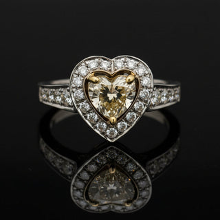 Estate Yellow and White Diamond 14K/18K Gold Ring
