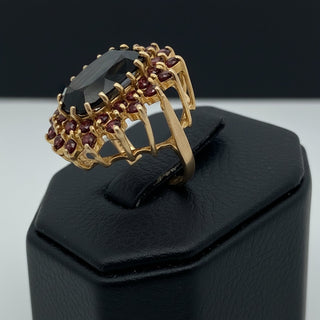 Estate English Garnet and 9K Yellow Gold Ring — alternate view