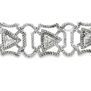 Estate Designer AV 6.69ctw Diamond 14K White Gold Bracelet — scale view