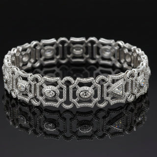 Estate Designer AV 6.69ctw Diamond 14K White Gold Bracelet — side view