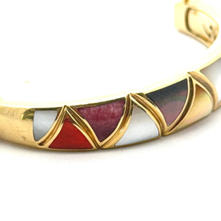 Asch Grossbardt Inlay Mother of Pearl 14Kt Yellow Gold Bangle — alternate view