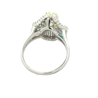 Estate Modern 1.96ct Natural Light Fancy (Center) Diamond Platinum Ring — scale view