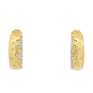 Estate Modern .80 ctw Diamond & 14Kt Yellow Gold Hoop Earrings — alternate view