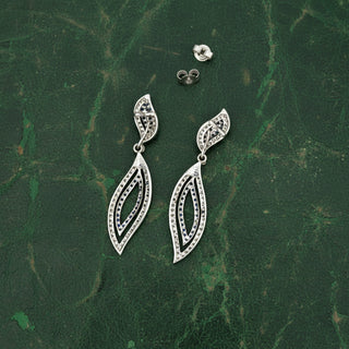 Estate Modern Gabriel & Company Diamond & Sapphire 14Kt White Gold Necklace & Earring Set — scale view