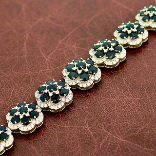 Designer Sapphire and Diamond 18K White Gold Bracelet — side view