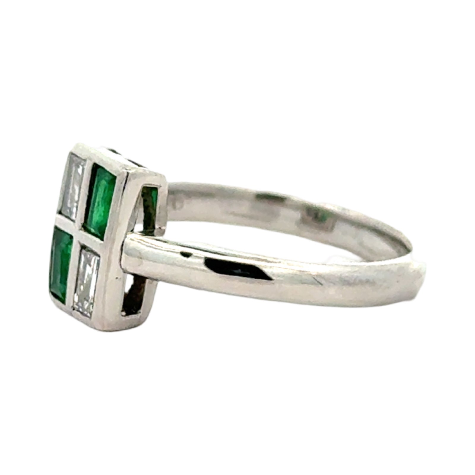 Estate Emerald and Diamond Ring 15273 — detail view