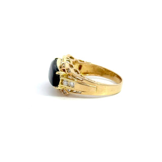 Estate Onyx and Diamond Ring 13153 — reverse view