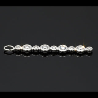 Estate Italian Manufacturer Custom Made 10 Stone .25 ctw Diamond 18kt. White Gold Pendant — detail view