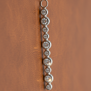 Estate Italian Manufacturer Custom Made 10 Stone .25 ctw Diamond 18kt. White Gold Pendant — side view