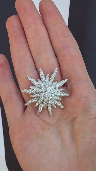Modern Tiffany & Co. Stardust 3.20 ctw Diamond Platinum Brooch — side view
