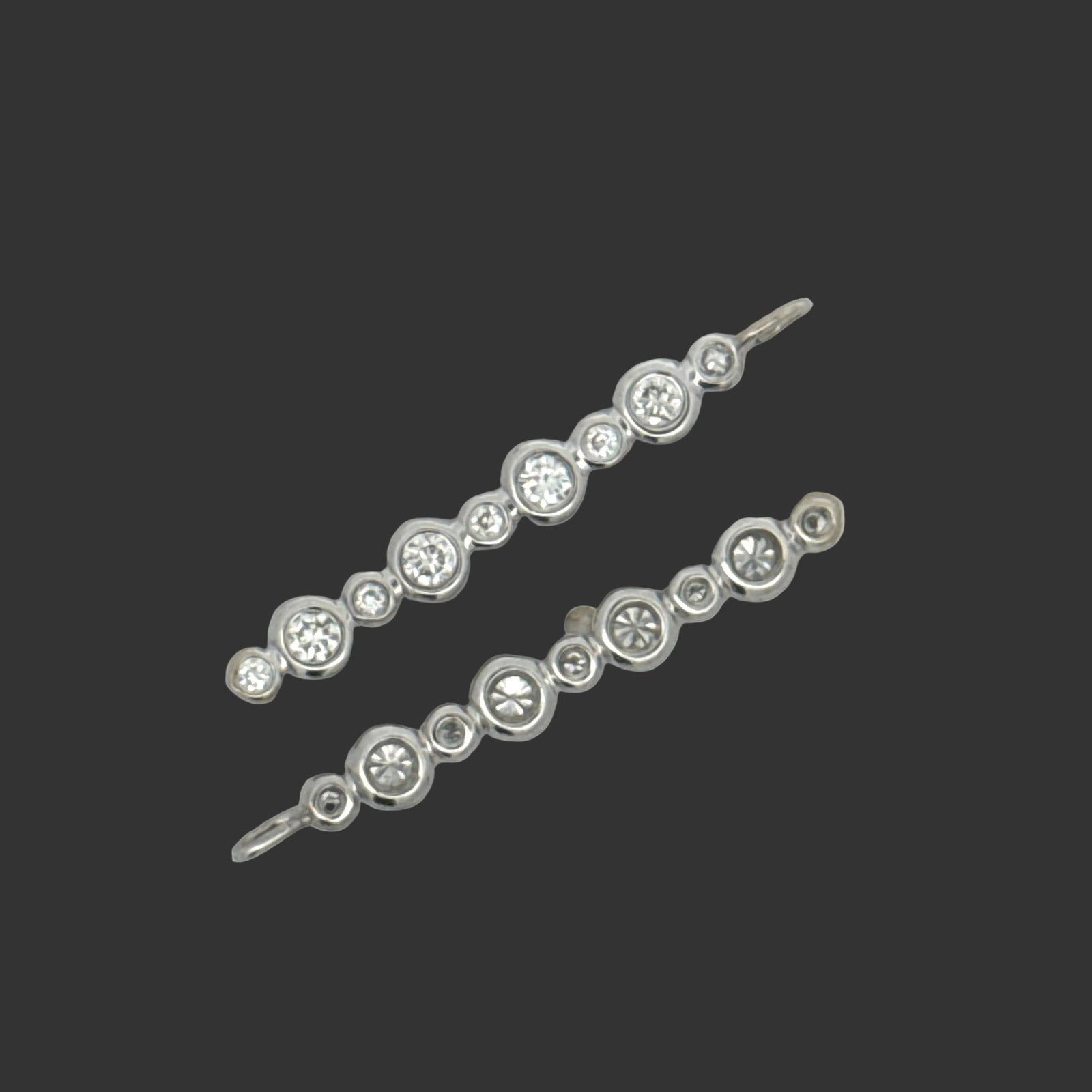 Estate Italian Manufacturer Custom Made 10 Stone .25 ctw Diamond 18kt. White Gold Pendant — reverse view