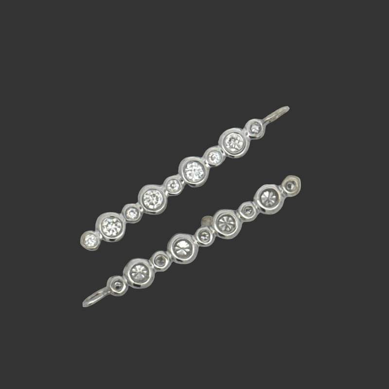 Estate Italian Manufacturer Custom Made 10 Stone .25 ctw Diamond 18kt. White Gold Pendant — reverse view