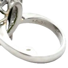 Estate Green Tourmaline and Diamond Platinum Ring — reverse view