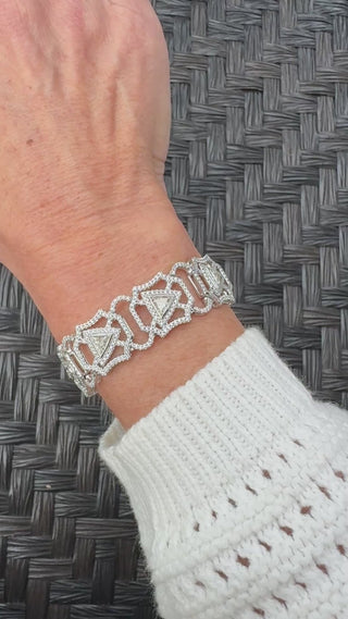 Estate Designer AV 6.69ctw Diamond 14K White Gold Bracelet — alternate view