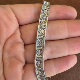 Estate Milgrain Detail 6.00ctw Diamond 18kt Gold Necklace — side view