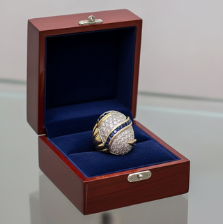 Estate 2.75 cttw Diamond and Sapphire Bold Ring 13825 — scale view