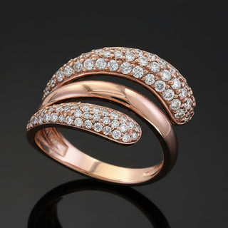 Effy Diamond and 14K Rose Gold Spiral Wrap Ring — side view