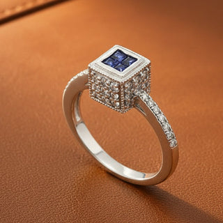 Effy Sapphire, Diamond and 14K White Gold Ring