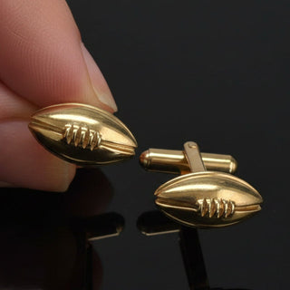 Football Executive Estate Tiffany & Co 14kt Yellow Gold Cuff Links — scale view