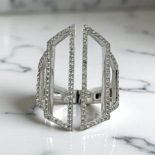 Effy .66 ctw Diamond and 14K White Gold Ring — side view