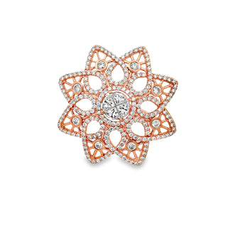 Estate Custom Made 6.00 ctw Diamond 18K Rose Gold Ring — detail view