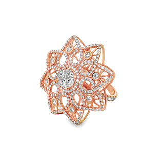 Estate Custom Made 6.00 ctw Diamond 18K Rose Gold Ring — side view