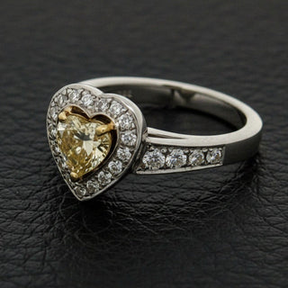 Estate Yellow and White Diamond 14K/18K Gold Ring — side view