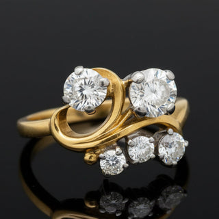 Estate Jabel 1.25ctw Diamond 18K Yellow and White Gold Ring — side view