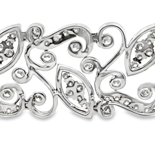 Estate Designer AV 7.45ctw Diamond 14Kt White Gold Bracelet — scale view