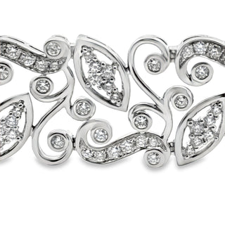 Estate Designer AV 7.45ctw Diamond 14Kt White Gold Bracelet — reverse view