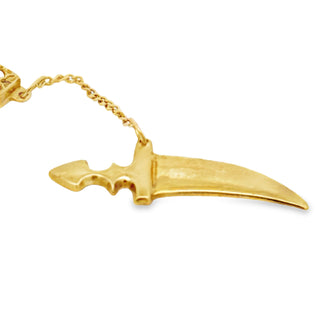 Estate Uno A Erre Italia Coltello Pendant 18K Yellow Gold 3.67g — reverse view