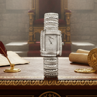 Estate Vintage 1990's "Sabi" Henry Dunay 6.50cttw. Diamond Ladies Watch 18K White Gold — scale view