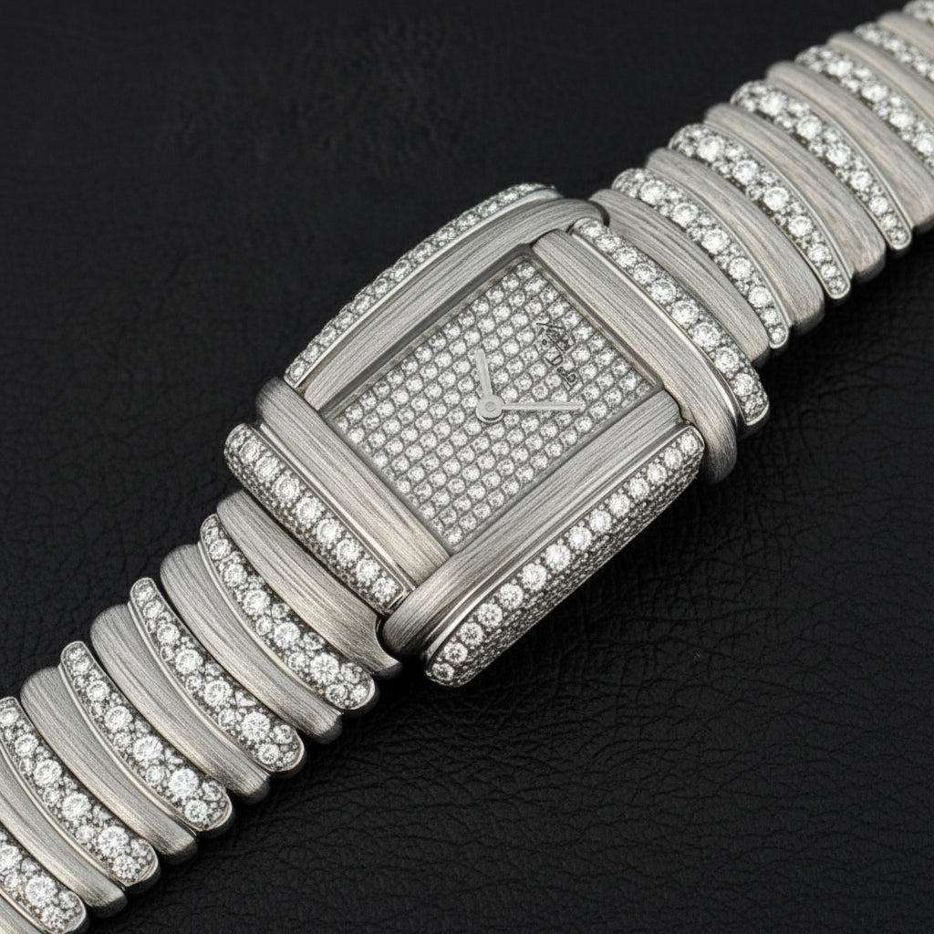 Estate Vintage 1990's "Sabi" Henry Dunay 6.50cttw. Diamond Ladies Watch 18K White Gold