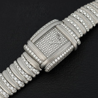 Estate Vintage 1990's "Sabi" Henry Dunay 6.50cttw. Diamond Ladies Watch 18K White Gold