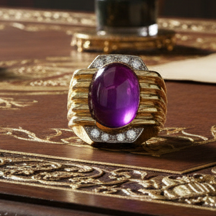Estate Modern 20ct Ruby and Diamond 18KT White and Yellow Gold Ring — alternate view