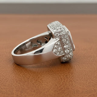 Estate Modern Designer Fine Sapphire and Diamond Platinum Ring — detail view