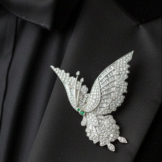 Estate Modern 7.75ctw Diamond Articulating Butterfly 18k White Gold