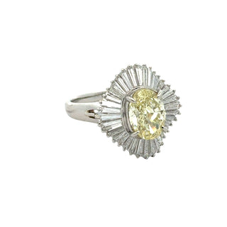 Estate Modern 1.96ct Natural Light Fancy (Center) Diamond Platinum Ring — alternate view